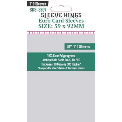 Afbeelding van Sleeve Kings Euro kaarthoezen (59 x 92 mm) 110 stuks, 60 micron