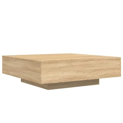 Afbeelding van Salontafel 100x100x31 cm bewerkt hout sonoma eikenkleurig