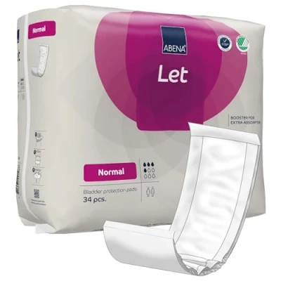 Afbeelding van ABENA LET (Abri Let) Normal, 34x inleggers, Rechthoekig, zonder PE laag 14 x 39 cm 500 ml Roze