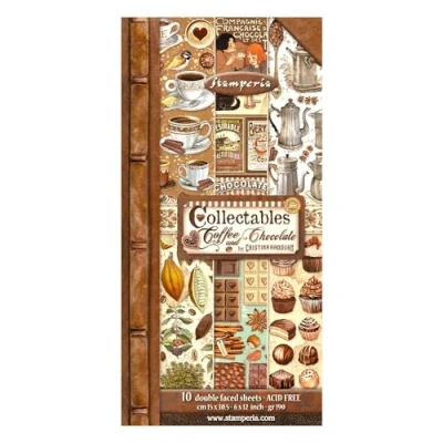 Afbeelding van Stamperia Coffee and Chocolate Collectables 6x12 Inch Paper Pack (SBBV26)