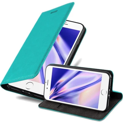 Afbeelding van Cadorabo Hoesje geschikt voor Apple iPhone 6 / 6S in BENZINE TURKOOIS Beschermhoes met magnetische sluiting, standfunctie en kaartvakje Book Case Cover Etui