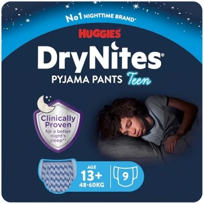 Afbeelding van Huggies DryNites luierbroekjes jongens 13+ jaar (48 60 kg) 27 nachtbroekjes voordeelverpakking