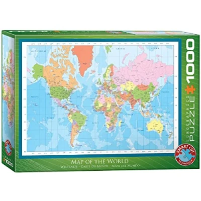 Image de Puzzle Eurographics Carte du monde, 1000 pièces
