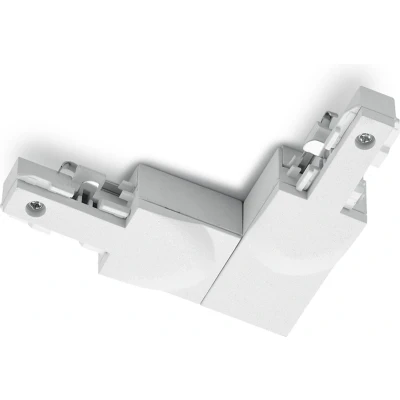 Afbeelding van Spanningsrail Doorverbinder DUOLINE Hoek L Connector Aarde Binnen 2 Fase Mat Wit