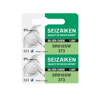 Afbeelding van Seizaiken Seiko 373 SR916SW horloge batterijen, zilveroxide, 1,55 V, 0% Hg, 2 stuks