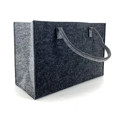 Afbeelding van heimtexland ® Vilttas, multifunctionele tas, draagtas, boodschappenmand, haardhoutmand, opbergmand XL, type 717, 45 x 30 cm, antracietgrijs