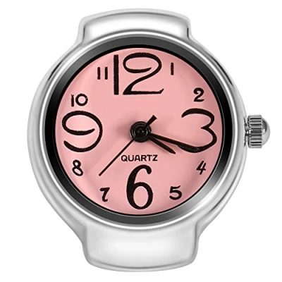Afbeelding van Dilwe Analoog kwartshorloge, 8 trendy kleuren, voor dames en heren, Roze, Riem