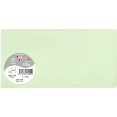 Afbeelding van Clairefontaine Pollen DL Groen 106 x 213 mm 120 g/m² 25 kaart(en) postkaartpapier
