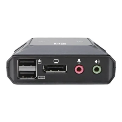 Image de Eaton Tripp Lite series 2 Port DisplayPort 1.1/USB KVM Switch with Audio/Video, Built In Cables, USB Peripheral Sharing Commutateur écran clavier souris/audio/USB x / audio 1 utilisateur local de bureau