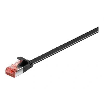 Image de goobay Câble réseau RJ 45 (M) pour 20 m U/FTP, PiMF CAT 6 moulé, sans crochet, plat noir