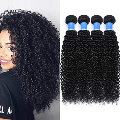 Afbeelding van RICHAIR Bundel Braziliaans Krulhaar 22 Inch (55,88 cm), Menselijk Haar Bundels 4 Stuks, Natuurlijke Braziliaanse Strengen Zwart 50g/stk (totaal 200g)