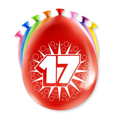 Image de Ballons 17 ans Partie 30cm 8 pièces