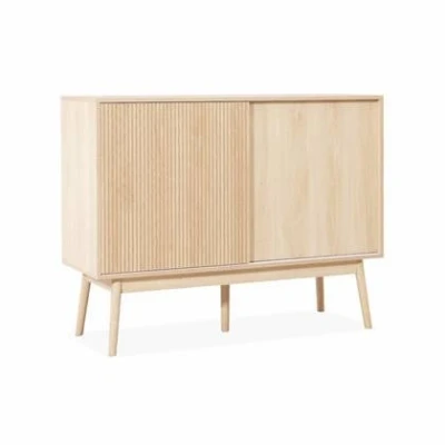 Afbeelding van sweeek Walnoothouten opbergkast, linear, l 115 x b 39,5 h 90cm