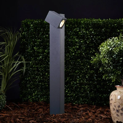 Afbeelding van Lucande LED buitenlamp 1licht Aluminium, gehard glas H: 65 cm grafietgrijs Inclusief lichtbron