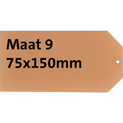 Afbeelding van Label karton nr9 200gr 75x150mm chamois 1000stuks