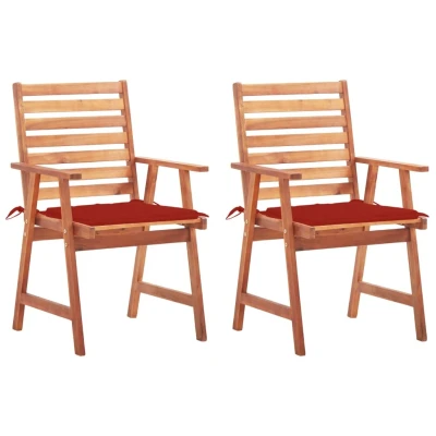 Afbeelding van Tuinstoelen 2 st met kussens massief acaciahout