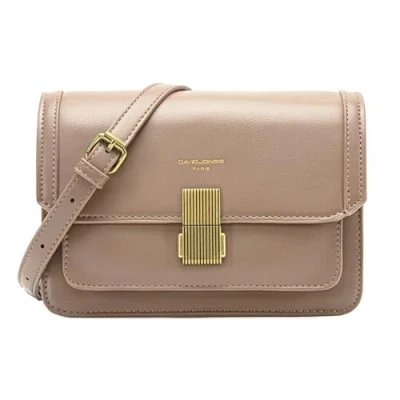 Afbeelding van David Jones Kleine schoudertas voor dames handtas gedragen schouder kunstleer hard PU leer klaptas tas stad avond winkelen telefoon mode elegant modieus chic, bruin, Stijlvol