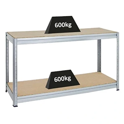 Afbeelding van PROREGAL Werkbank DINO in hoogte verstelbaar h x b d 90 160 60 cm draagvermogen 600 kg verzinkt werkbank, werktafel en knutselen