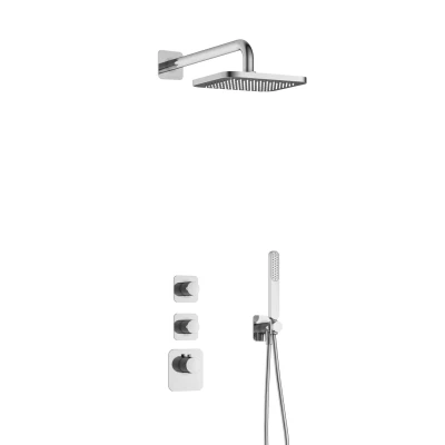 Afbeelding van Hotbath Gal Regendoucheset IBS40 Chroom Staaf Handdouche 22cm Hoofddouche 15cm Plafondbuis met wandhouder