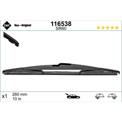 Afbeelding van Ruitenwisser Swf 116538 260mm Achter RENAULT: Captur II