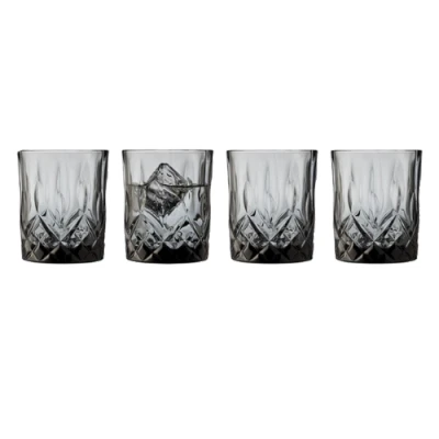 Afbeelding van Lyngby Glass Whiskyglas 32cl 4 Stuks Sorrento Rokerig Grijs
