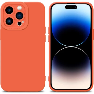 Afbeelding van Cadorabo Hoesje geschikt voor Apple iPhone 14 PRO MAX in Fluid ORANJE Beschermhoes gemaakt van flexibel TPU silicone Cover Case
