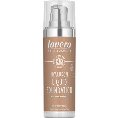 Afbeelding van lavera Hyaluron Liquid Foundation Natural Beige 05 Fonds de teint Cosmétiques naturels végan sans silicones Acide hyaluronique naturel 30ml