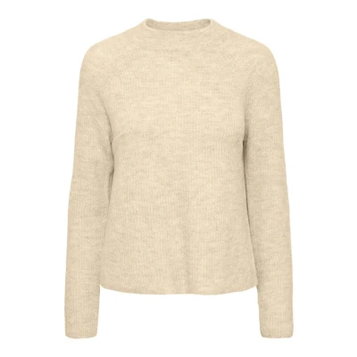 Afbeelding van Pieces Pcellen Oneck Trui, Dames, Maat: 40, White pepper