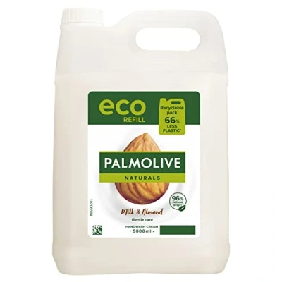 Afbeelding van PALMOLIVE Vloeibare handzeep zachte verzorging amandel &amp; melk zuinig formaat jerrycan van 5 l