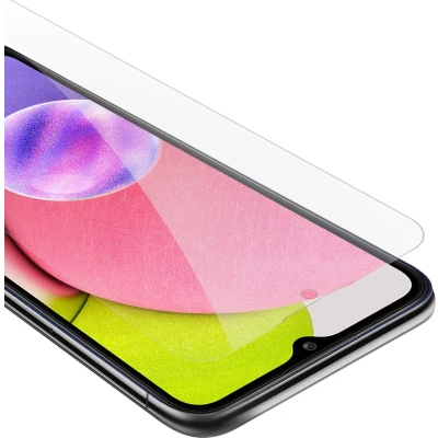 Afbeelding van Cadorabo Screenprotector geschikt voor Samsung Galaxy A03s Pantser film Beschermende in KRISTALHELDER Geharde (Tempered) display beschermglas 9H hardheid met 3D Touch