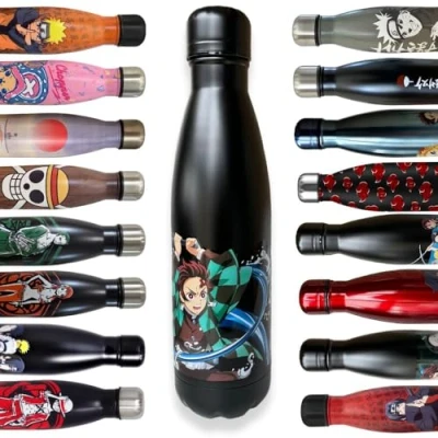 Afbeelding van Homadict Demon Slayer thermosfles Herbruikbaar roestvrij staal Tanjiro Blast water Houdt 12 uur warm en koud Sport, Reizen, Dagelijks 500ml BPA Free Officiële licentie