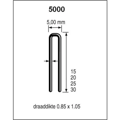 Afbeelding van Dutack 5026029 Nieten Serie 5000 15mm (5000st)