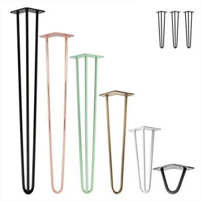 Afbeelding van Natural Goods Berlin HAIRPIN Legs, tafelpoten, haarspeldpoten, 12 mm staal, tafelframe (groen, 71 cm 3 afstandhouders tafel)