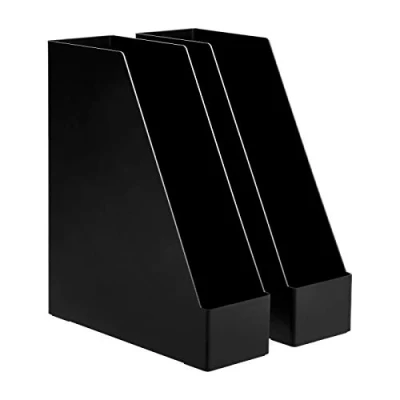 Afbeelding van Amazon Basics Tijdschriftenhouder van kunststof, zwart, 2 stuks