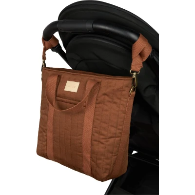 Afbeelding van Nobodinoz Hyde Park waterdichte luiertas/rugzak 32x32x14cm Brick brown