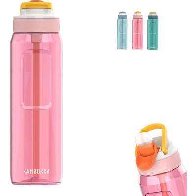 Afbeelding van Kambukka Lagoon Drinkfles 1L Sunny Melon met geïntegreerd rietje