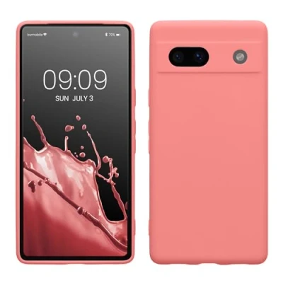 Afbeelding van kwmobile telefoonhoesje geschikt voor Google Pixel 7a Hoesje smartphone Precisie camera uitsnede In Pastelkleurig koraal