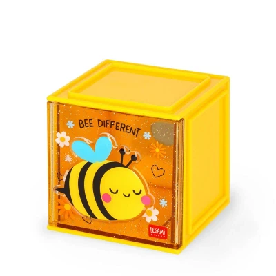 Afbeelding van Legami Stapelbare Opbergdoos Voor Op Het Bureau Cutie Cube Bee