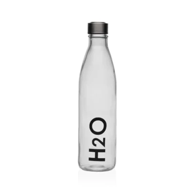 Afbeelding van Waterfles Versa Transparant Glas Aluminium 1 L 8 x 31 cm
