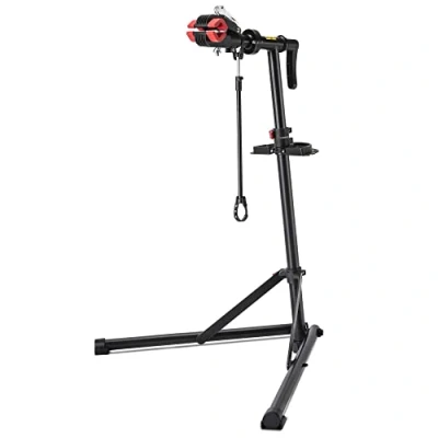 Afbeelding van CXWXC Fietsmontagebeugel, fietshouder, fietsreparatiehouder, zware montagehouders, fietshouder met gelaste klemkop, 360 graden rotatie, snelwisselinrichting (zwart)