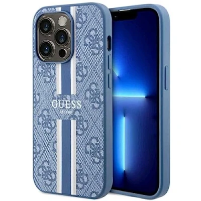 Afbeelding van Guess 4G Printed Stripe Back Case (MagSafe Compatible) Geschikt voor Apple iPhone 14 Pro (6.1&quot;) Blauw