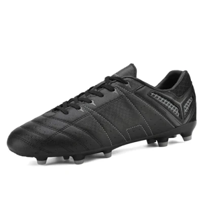 Afbeelding van DREAM PAIRS Voetbalschoenen voor heren, outdoorsport, voetbalschoenen, kinderen, jongeren, zwart grijs E