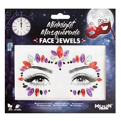 Afbeelding van Moon Creations Terror Midnight Masquerade Face Jewel Diamond Sticker Paars/Rood