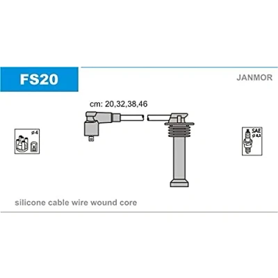 Afbeelding van JANMOR FS20 Bougiekabelset FORD: Focus Mk1 Hatchback, FIESTA 4, Saloon