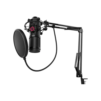 Image de KROM KAPSULE NXKROMKPSL Kit de microphone en streaming unidirectionnel avec deux condensateurs à capsule, audio 3,5 mm, monture anti choc et filtre pop compatible Windows &amp; MacOS