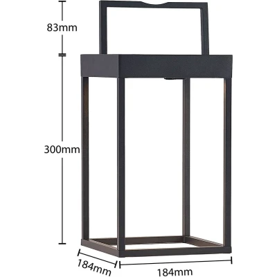 Afbeelding van Lucande Solar buitenverlichting met dimmer CCT 1licht drukgegoten aluminium H: 38.3 cm zwart Inclusief lichtbron