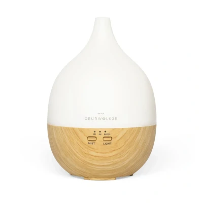 Afbeelding van Close 2 nature Geurwolkje® Diffuser Licht hout 200 ML Geurverspreider Luchtbevochtiger Vernevelaar voor Aromatherapie Nachtlampje