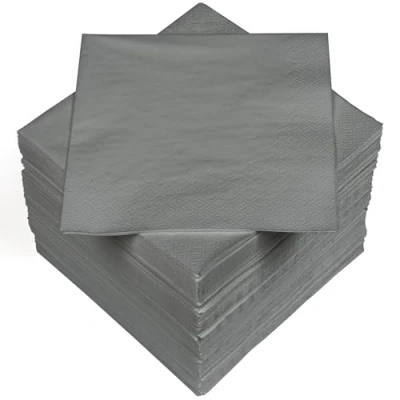 Afbeelding van Heku 30241 25: 100 effen servetten, 3 laags, 33 x cm, grijs,