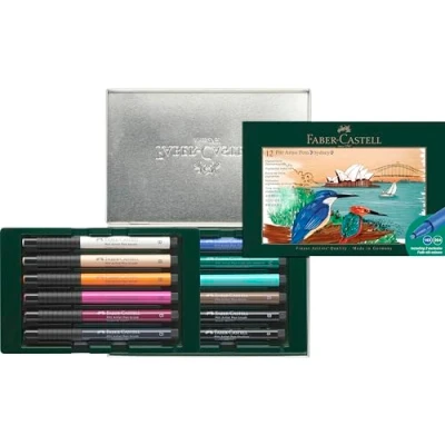 Afbeelding van Tekenstift Faber Castell Pitt Artist Pen Brush set 12 stuks Sydney