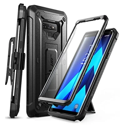 Afbeelding van SUPCASE Beschermhoes voor Samsung Note 9, robuust, schokbestendig, met riemclip, geïntegreerde displaybescherming, standaard [Unicorn Beetle PRO] Galaxy 9 2018 (zwart)